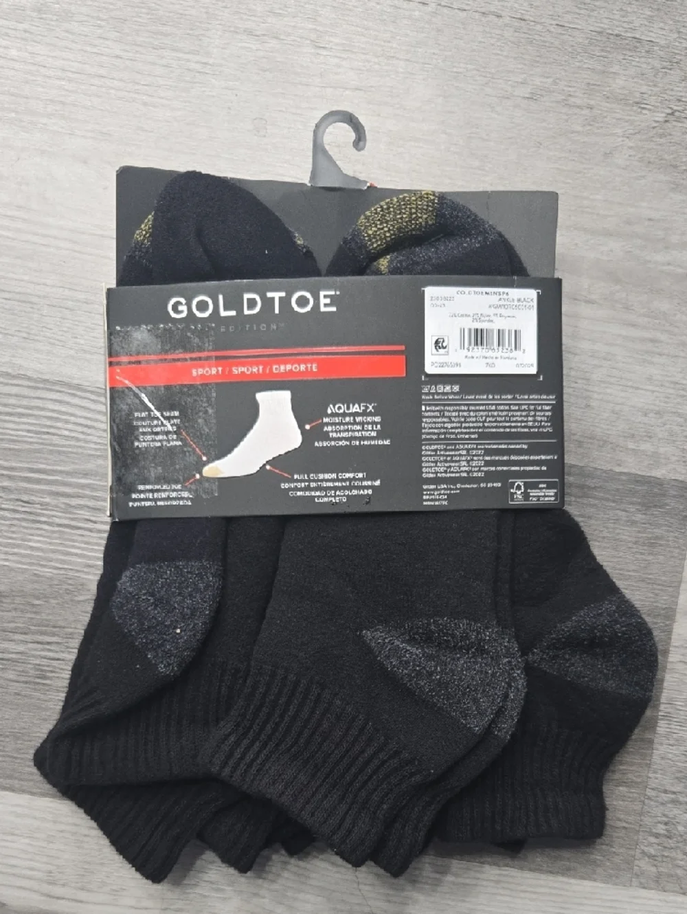 Gold Toe Black Low-Cut Athletic Socks with Gold Accent